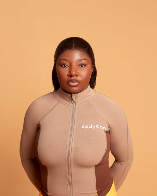 Double Tone Zip-Up Jacket